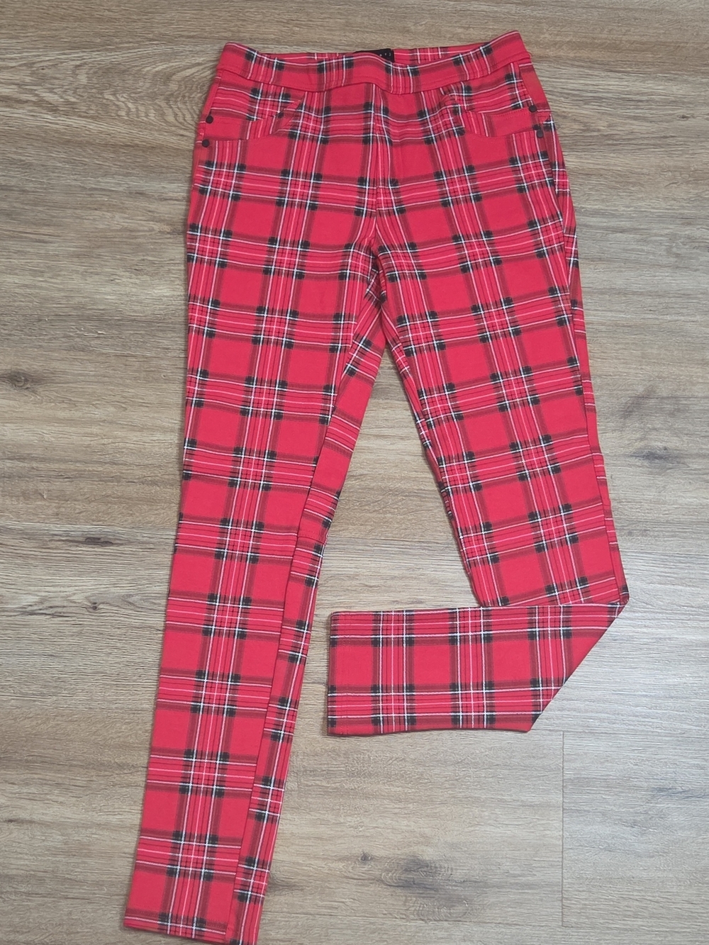 Sanctuary Grease Red Plaid Skinny Legging Pants